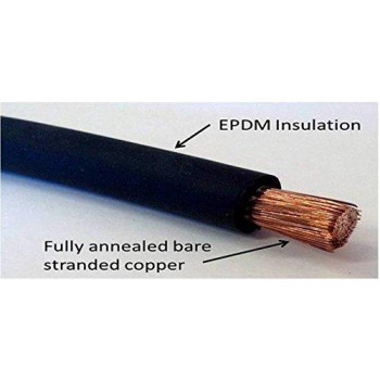 2 Gauge 2 Awg 15 Feet Black Welding Battery Pure Copper Flexible Cable Wire Car Inverter Rv Solar