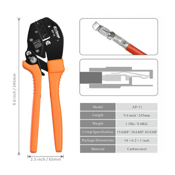 Icrimp Wire Crimping Tool For 15 30 And 45 Amp Contacts Dc Power Connector Modular Power Connector Kit