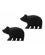 Rustic Black Bear Drawer Pulls Set Of 2 Knobs