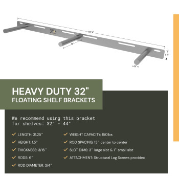 Floating Shelf Bracket 32 Hidden Shelf Brackets 150 Lb Weight Capacity Supports Wall Mounted Floating Shelves Of Any Leng