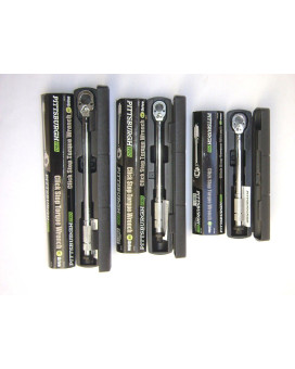 Set Of 3 Pittsburgh Pro Reversible Click Type Torque Wrench Sizes 14 38 12