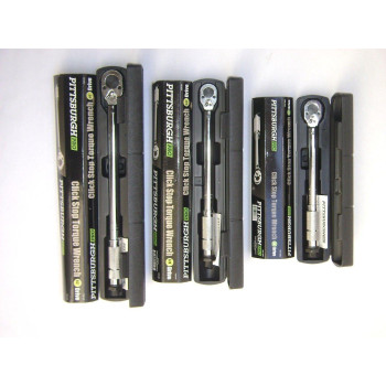 Set Of 3 Pittsburgh Pro Reversible Click Type Torque Wrench Sizes 14 38 12