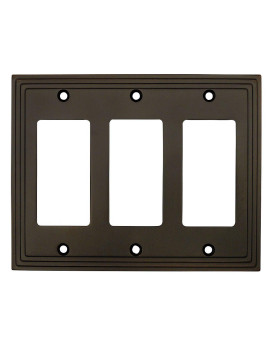 Cosmas 25084Orb Oil Rubbed Bronze Triple Gfidecora Rocker Wall Switch Plate Switchplate Cover