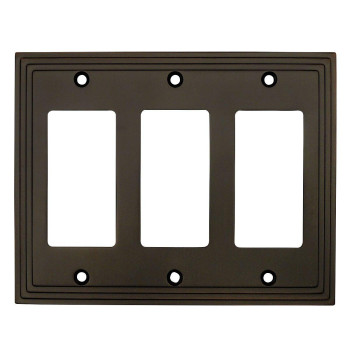 Cosmas 25084Orb Oil Rubbed Bronze Triple Gfidecora Rocker Wall Switch Plate Switchplate Cover