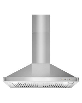 Cosmo 63175 30 In Wall Mount Range Hood With Efficient Airflow Ducted 3Speed Fan Permanent Filters Led Lights Chimney Sty