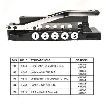 Interstate Pneumatics H8Kit Heavyduty Bench Crimper H8 With Ferrules 50Pk 0625 Id X 1 0656 Id X 1