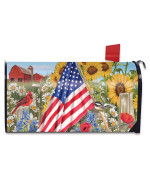 Briarwood Lane America The Beautiful Summer Mailbox Cover Floral Patriotic Standard