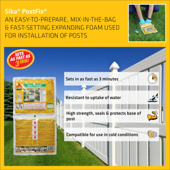 Sika Postfix Fence Post Mix Mixinthebag Expanding Foam For Supporting Nonstructural Posts Fence Mailbox And Sign Posts