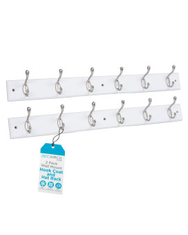 Birdrock Home Hook Coat And Hat Rack 6 Dual Hanging Coat Hooks For Wall Mount Decorative Storage For Entryway Foyer Hallway