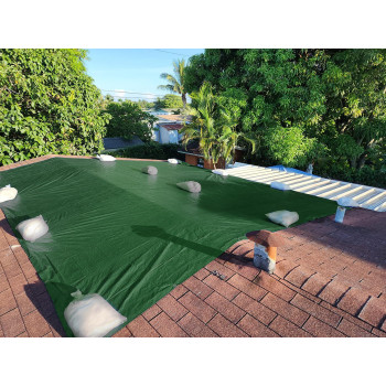 Hanjet Heavy Duty Outdoor Tarp 8 X 10 With Grommets Camping Tarp Shelter Waterproof For Boat Pool Home Army Green 5 Mil Thick