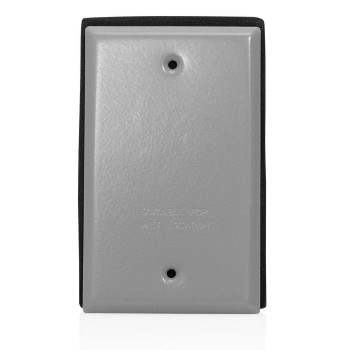 Leviton Weatherproof Blank Cover 1Gang Gray Wm1Bgy Outdoor Electrical Box Cover