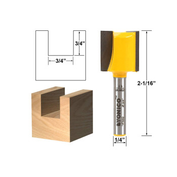 Yonico Router Bits Straight Bit 34Inch Diameter X 34Inch Height 14Inch Shank 14955Q