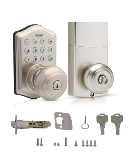 Honeywell Safes Door Locks Keyless Entry Smart Electronic Door Knob Lock With Digital Keypad Auto Lock 50 Different User