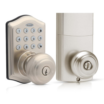 Honeywell Safes Door Locks Keyless Entry Smart Electronic Door Knob Lock With Digital Keypad Auto Lock 50 Different User