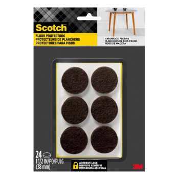 Scotch Felt Pads Felt Furniture Pads For Protecting Hardwood Floors Round Brown 15In Diameter 24 Pads