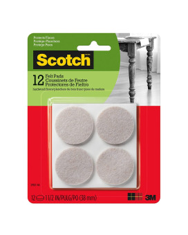 Scotch Felt Pads 12 Pcs Beige Felt Furniture Pads For Protecting Hardwood Floors 15 Inch Round Easytoapply Selfstick D