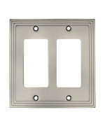 Cosmas 25090Sn Satin Nickel Double Gfidecora Rocker Wall Switch Plate Switchplate Cover