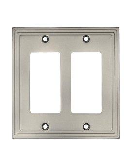 Cosmas 25090Sn Satin Nickel Double Gfidecora Rocker Wall Switch Plate Switchplate Cover