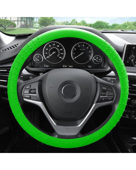 SILICONE STEERING WHEEL COVER - GREEN