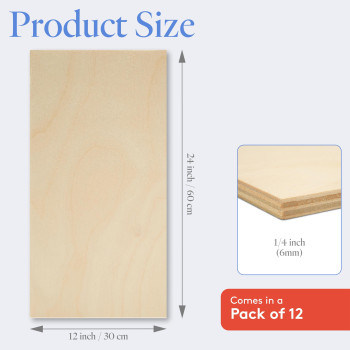 6 Mm Baltic Birch Plywood 14 X 12 X 24 Inch Box Of 12 Bbb Grade Craft Wood Stronger Than Basswood Sheets For Laser Cnc Cut