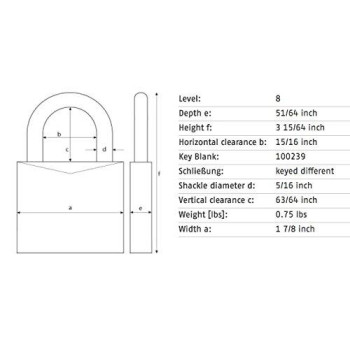 Abus 80010 Rekeyable Keyed Different Padlock Bronze And Steel