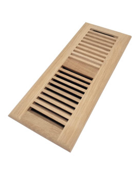 Homewell White Oak Wood Floor Register Drop In Vent With Damper 4X12 Inch Unfinished