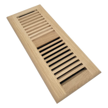 Homewell White Oak Wood Floor Register Drop In Vent With Damper 4X12 Inch Unfinished