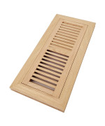 Homewell Red Oak Wood Floor Register Vent Flush Mount With Frame 4X12 Inch Unfinished