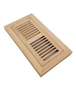 Homewell Red Oak Wood Floor Register Vent Flush Mount With Frame 4X10 Inch Unfinished