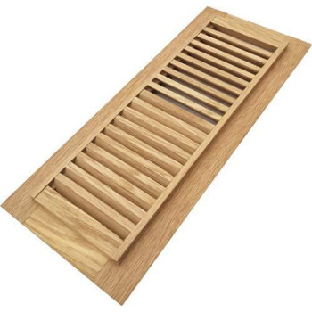 Homewell Red Oak Wood Floor Register Vent Drop In Vent 4X12 Inch Unfinished