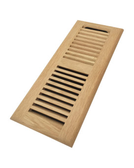 Homewell Red Oak Wood Floor Register Drop In Vent With Damper 4X12 Inch Unfinished