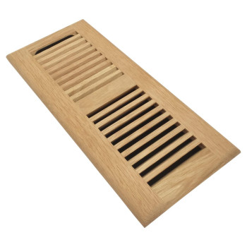 Homewell Red Oak Wood Floor Register Drop In Vent With Damper 4X12 Inch Unfinished