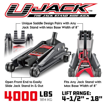 Powerbuilt 620516 2 Ton U 4000 Lbs Ujack Garage Jack