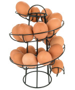 Southern Homewares Deluxe Black Steel Egg Skelter Dispenser Rack Modern Spiral Egg Holder Countertop Egg Storage And Organiza