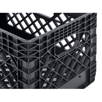 Muscle Rack Pmk24Qtb3 24 Quart 3 Pack Black Heavy Duty Rectangular Stackable Dairy Milk Crates 11 Height 19 Width