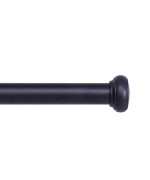 Kenney Kn90001 Weaver Cap End Indooroutdoor Rustresistant Curtain Rod 72144 Adjustable Length Black Finish 1 Diameter