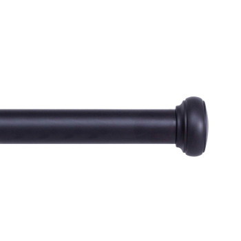 Kenney Kn90001 Weaver Cap End Indooroutdoor Rustresistant Curtain Rod 72144 Adjustable Length Black Finish 1 Diameter