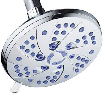 Aquadance Antimicrobial 6Setting Shower Head Soft Purplechrome 6