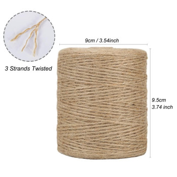 Tenn Well Natural Jute Twine 984 Feet 2Mm Jute Garden Twine Brown Twine String For Arts And Crafts Gardening Gift Wrapping