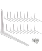 Wideskall Metal 10 X 12 Inch Wall Corner Angle Shelving Shelf Brackets White Pack Of 20