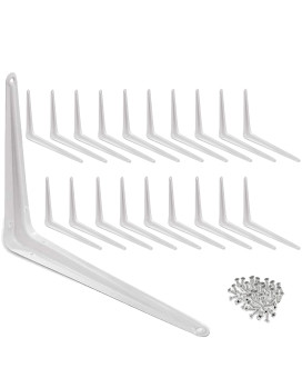 Wideskall Metal 10 X 12 Inch Wall Corner Angle Shelving Shelf Brackets White Pack Of 20