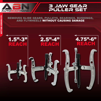 Abn 3Jaw Gear Puller Set 3In 4In And 6In Removal Tool Kit For Slide Gears Pulley And Flywheel