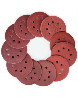 Lotfancy Sanding Disc 5 Inch 8 Hole 110Pcs 40 60 80 100 120 180 240 320 400 800 1000 Grit Assorted Sand Paper Hook And Loop