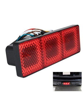 Lightup Rectangular Trailer Hitch Receiver Cover Brake Tail Turn Light 3In1 Fits 2 Hitches