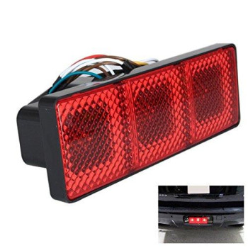 Lightup Rectangular Trailer Hitch Receiver Cover Brake Tail Turn Light 3In1 Fits 2 Hitches