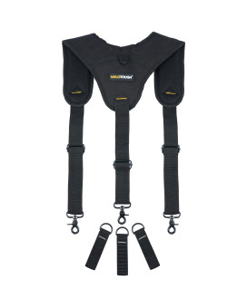 Melotough Tool Belt Suspender 3 Point Padded Suspenders Plus 3 Pack Suspender Loop