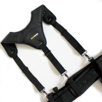 Melotough Tool Belt Suspender 3 Point Padded Suspenders Plus 3 Pack Suspender Loop