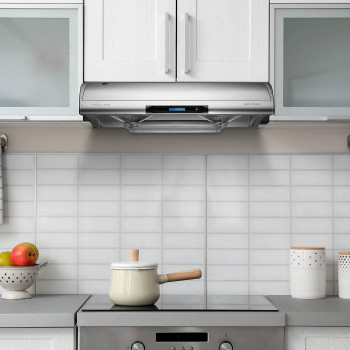 Hauslane Chef Series 30 C400 Range Hood Slim Under Cabinet Kitchen Extractor Stainless Steel Design With Self Cleaning