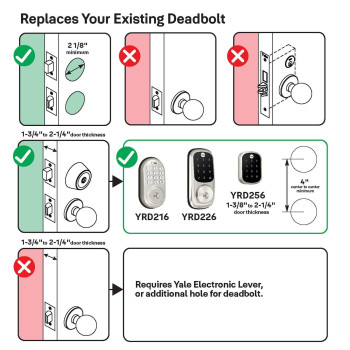 Yale Assure Deadbolt Lock With Touchscreen Satin Nickel Digital Nonconnected Entry Door Lock With Electronic Keypad And Backu