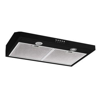 Winflo 30 In Convertible Under Cabinet Range Hood In Black With Mesh Filters And Push Button Control